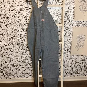 Mens hickory stripe overalls size 44x32